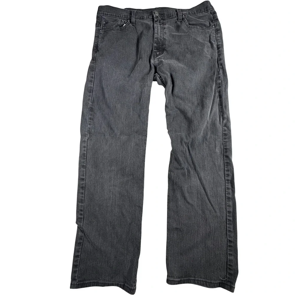 Levi's 569 Loose Straight Jeans Mens 36x32 Faded Black Denim Good Condition